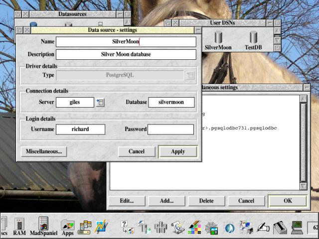 Setting datasource details
