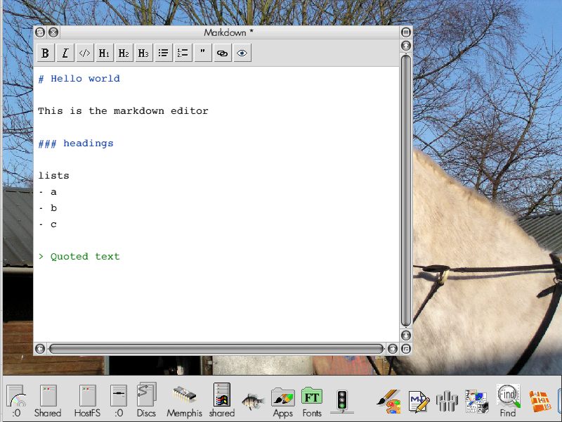 Editing a markdown document